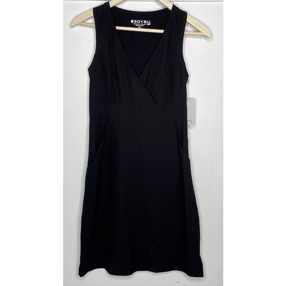 Soybu Sport Womens Dress Size XS Black Casual Sleeveless Athletic w/Pockets-NEW - Picture 1 of 6